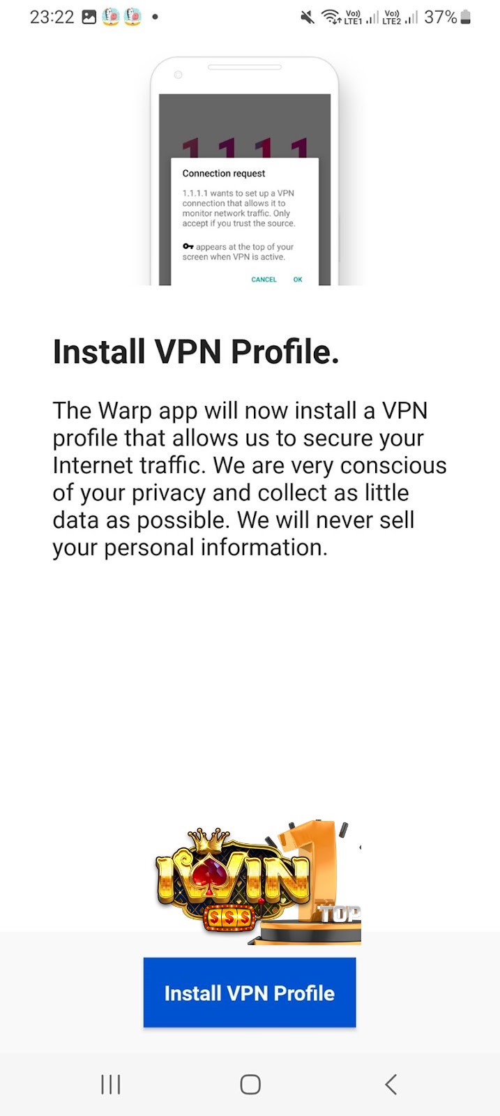 Nhấn vào “Install VPN Profile”